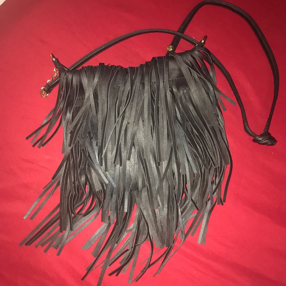 Black fringe purse